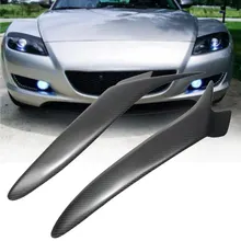 Реальные углеродного волокна фар Брови Веки Обложка для Mazda RX 8 RX8 2004 2008