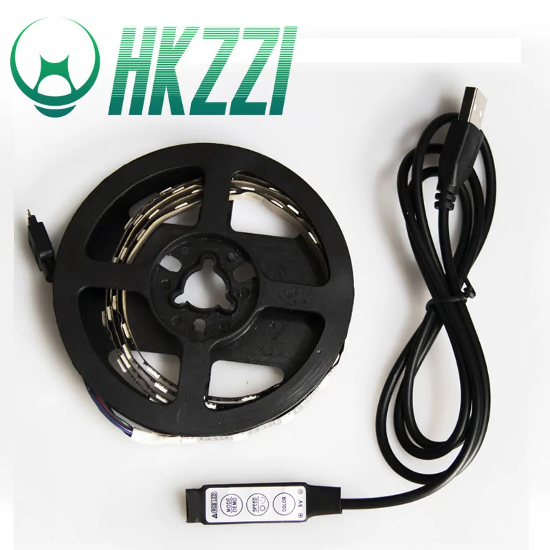 

HKZZI USB LED Mini 3 Button Controller 5050 RGB Sticky Gradient Strip Light Flexible Decorative TV Backlight LED Strip Light Set