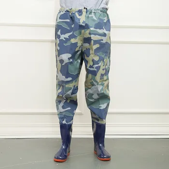 New Camouflage Fishing Waders Shoes Pant Waterproof Anti Electric Fishing Waders Boots Soft Bottom Leather Shoes Fishing Waders