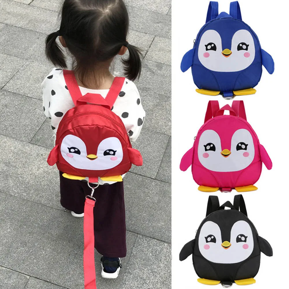 

HOBBAGGO 2018 Cute Children Kids Backpack Anti-lost Mini Lovely Cartoon Penguin Safety Harness Belt Traction Rope 88 New