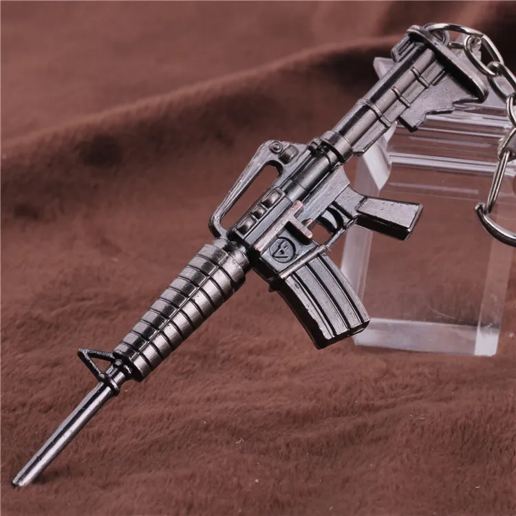 CF Miniature Gun Assault Rifle M4 Model Keychain Ring Hanging Ornament Gifts USA 