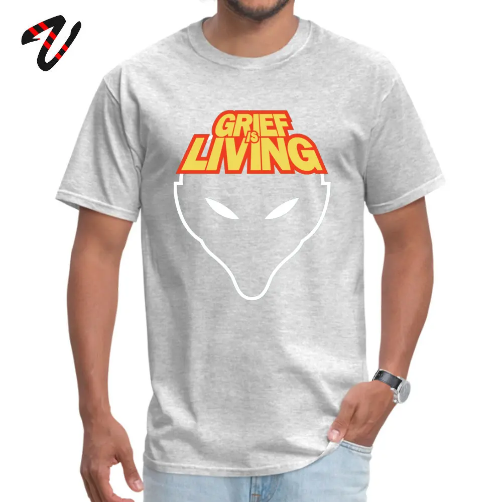 2019 Discount Men's Tops & Tees GriefIsLiving Printed On T Shirt Pure Cotton Short Sleeve Comics Tee Shirts Crewneck GriefIsLiving 25492 grey