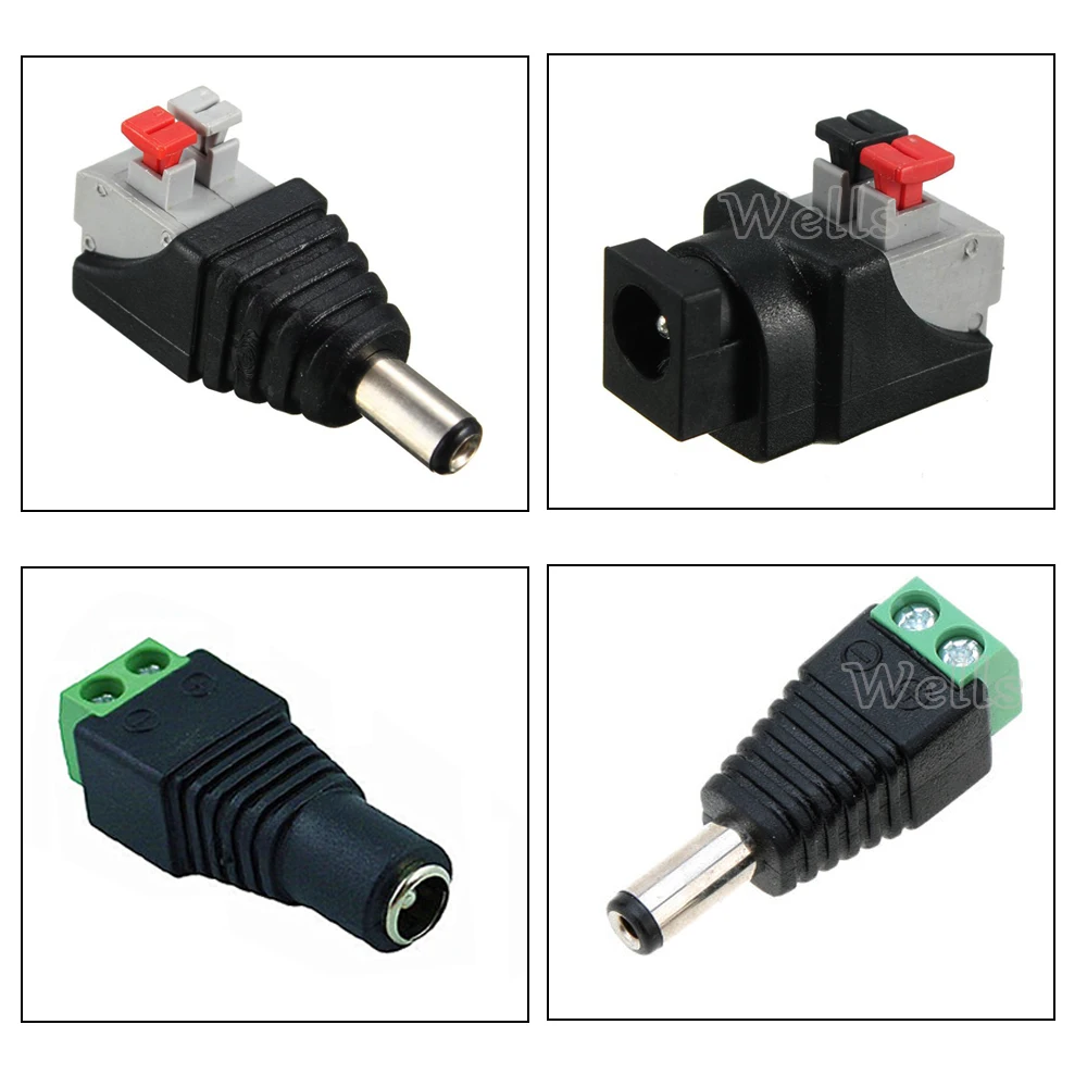 

5~100pcs DC Connector for LED Strip Free Welding LED Strip Adapter Connector Male or Female connector