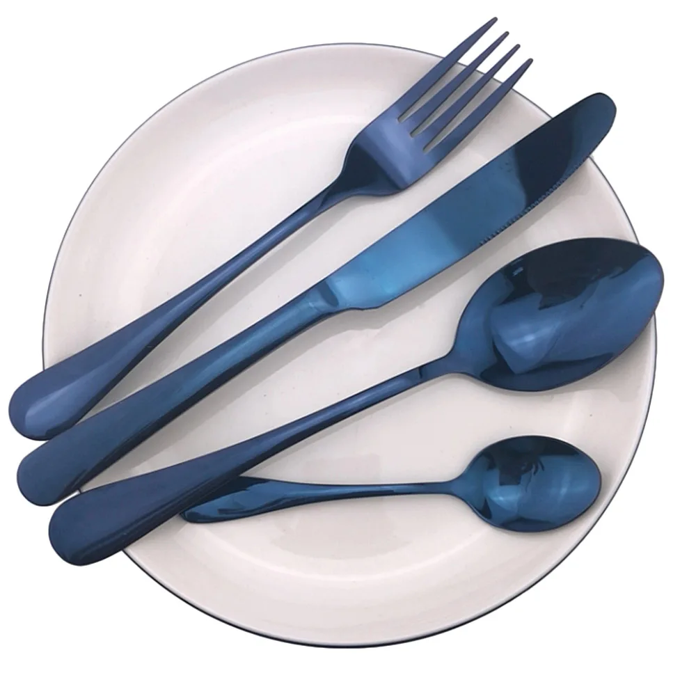 Набор столовых приборов из нержавеющей стали с синим Icespoon набор легкий