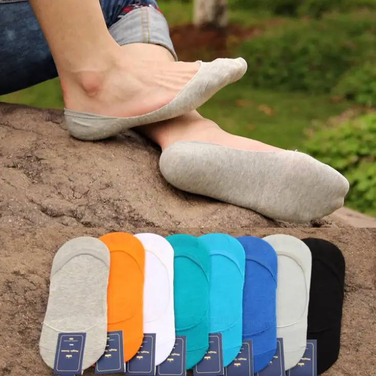 Men silicone non-slip socks cotton men's bamboo fiber invisible multicolor men burst models | Тематическая одежда и