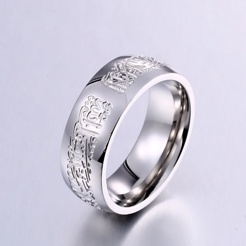 Men Stainless Steel Ring Steel Soldier Four Color Sanskrit Language Good Luck Simple Trendy Jewelry stainless steel ring finger ring