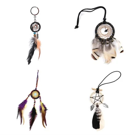 Handmade Dream Catcher With Feather Wind Chimes Wall Or Car Hanging Ornament Home Decoration
