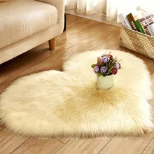 Длинный пушистый ковер синий белый розовый лохматый ковер Любовь Сердце Форма меховые коврики искусственная шерсть овчина детская комната Спальня Мягкий коврик