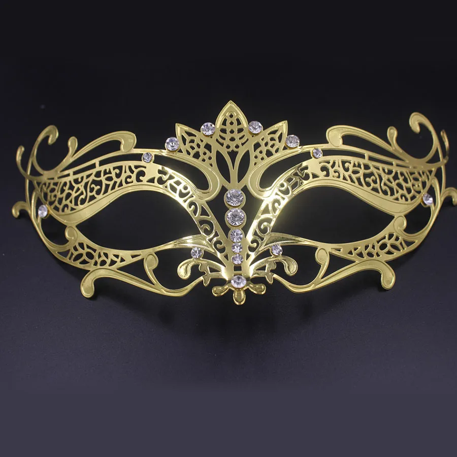 High Quality Gold Silver Color Metal Laser Cut Masquerade Mask