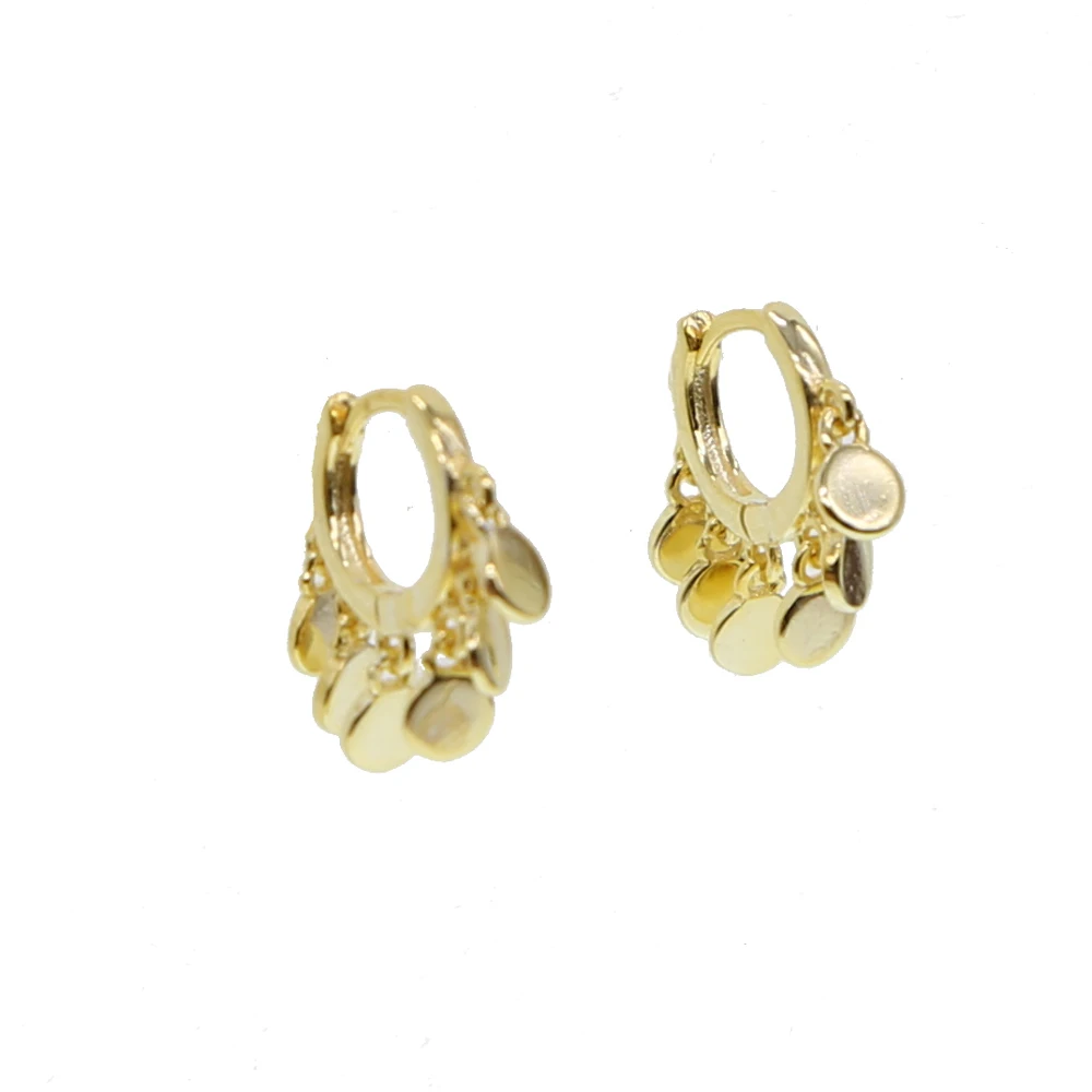 2019Bohemia Round Coin Earrings Drop Gypsy Gold Color elegance Statement delicate minimal cute For Women simple