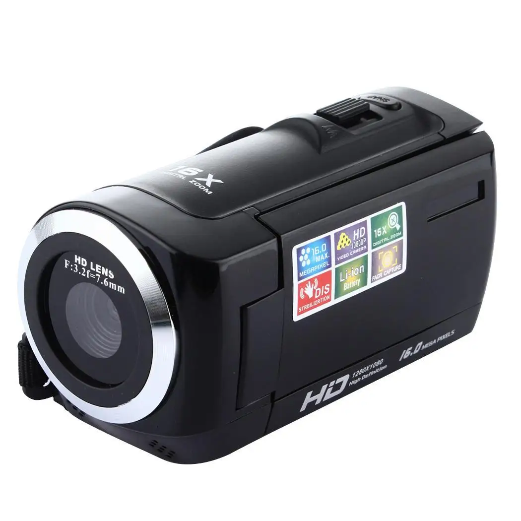 

1080P Full HD 16MP Digital Video Camcorder Camera with Rotating 16X LCD Screen SD/SDHC Card(max 32GB ) HDC6A