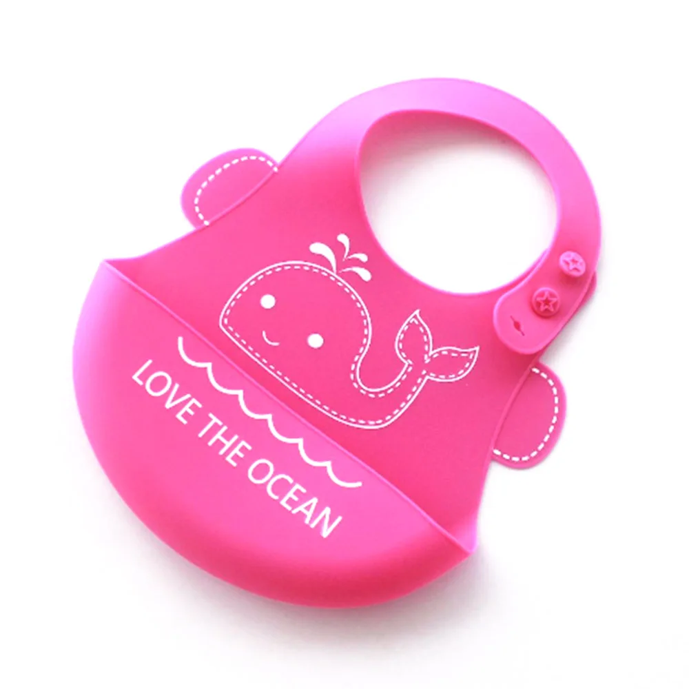 Baby Stuff Silicone Bibs Girl Cartoon Soft Fold Silica Gel Adjustable Waterproof Feeding Bib Boy Accessories Baby Bibs Aprons
