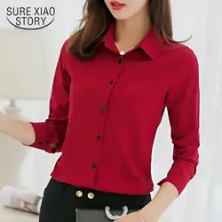 Осень для женщин Мода шифон блузка, рубашка blusas femininas elegante одежда S костюмы рубашка с длинными рукавами Топы 1341 45