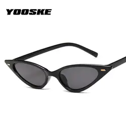 YOOSKE кошачий глаз солнцезащитные очки для Для женщин бренд Винтаж роскошный черный Треугольники солнцезащитные очки ретро очки женские