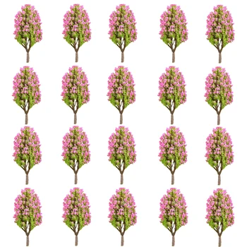 

20pcs 8cm HO 1:85 Scale Small Size Crape Myrtle Tree Model Railroad Architecture Diorama Tree for DIY Scenery Landscape
