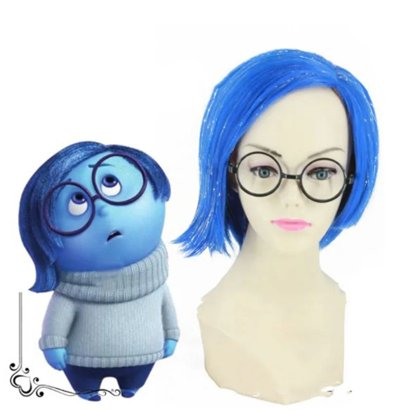 

KTLPARTY Children cosplay wig girls and women Inside Out Sadness wig kids party wig free shipping