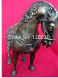 

Rare Old Qing Dynasty (Qianlong:1736-1795) copper Horse Statue/ Sculpture,carving Dragon& phoenix