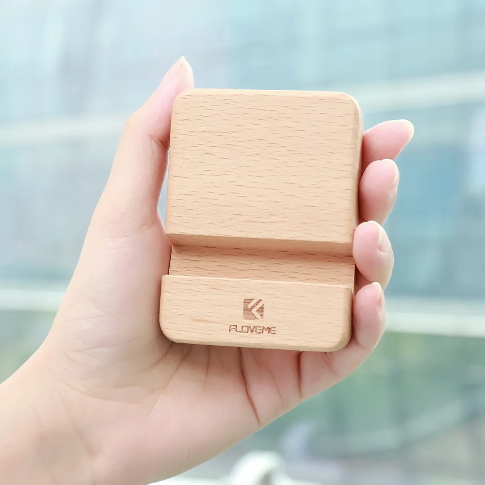

Universal Genuine Beech Wood Phone Holder For Huawei Mate 9 P10 Plus Bracket Mini Portable Pocket Stand Dock Table PC Cradle
