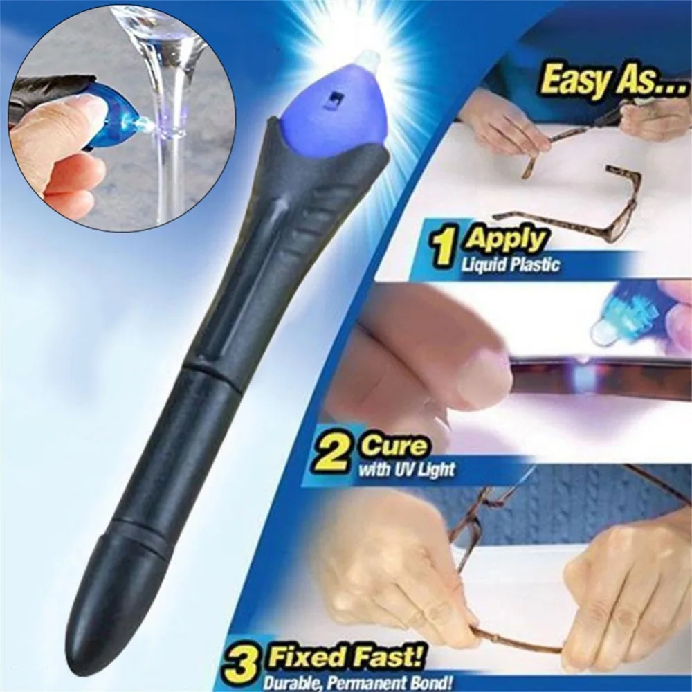 

5 Second Fix UV Light Repair Tool With Glue Super Powered Liquid Plastic Welding (Refill Or UV Light) Wholesale Retail