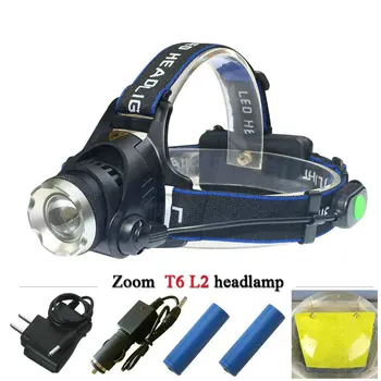 

3800 lumens led headlamp cree xml t6 xm-l2 Headlights Lantern 4 mode waterproof torch head 18650 Rechargeable Battery 2016 New