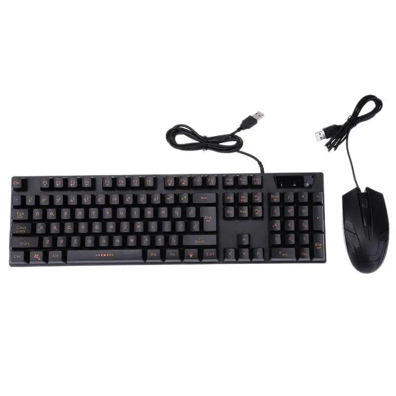 

Wired ABS USB Gaming Mechanical Keyboard With 10 Multimedia Keys + Adjustable DPI Mouse Combo Set for Office Home Gamer