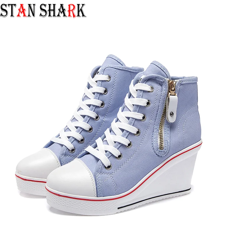 ladies blue canvas shoes