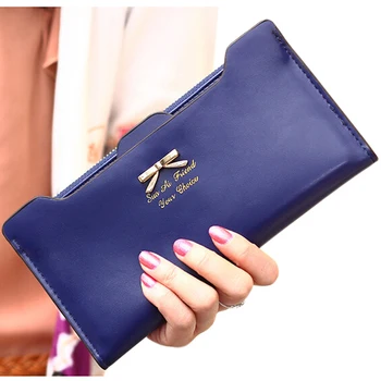 

ABDB Fashion Soft Leather women wallets Bowknot Clutch bag Long PU Card Purse,wallet for womens