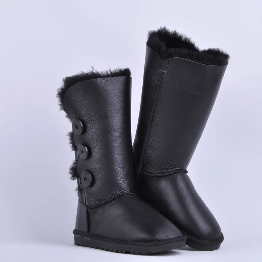 Skup GRWG damskie śniegowce prawdziwa skóra owcza kobieta buty 100% futro naturalne dorywczo ciepłe buty damskie zimowe buty