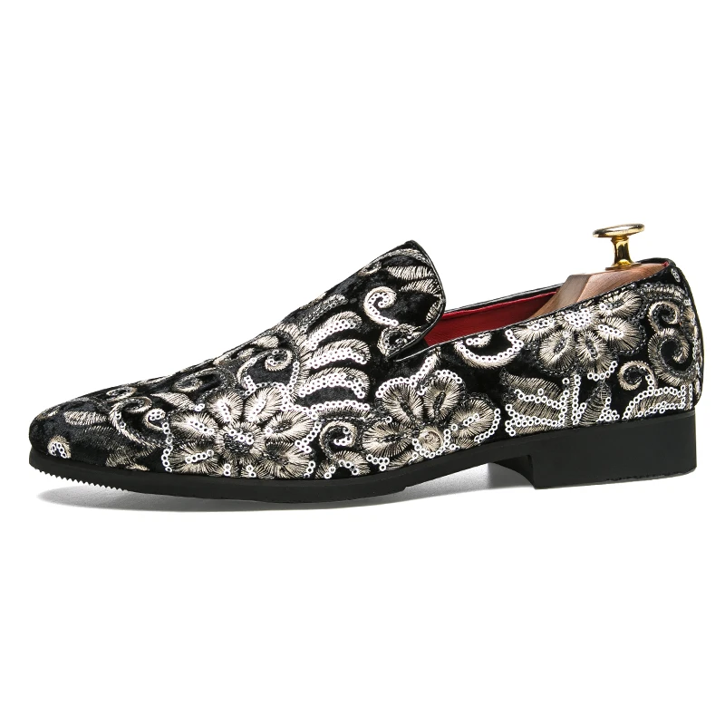 designer flowers men shoes luxury brand italian floral slip on ballroom dance male footwear wedding evening dress oxford shoes (2)