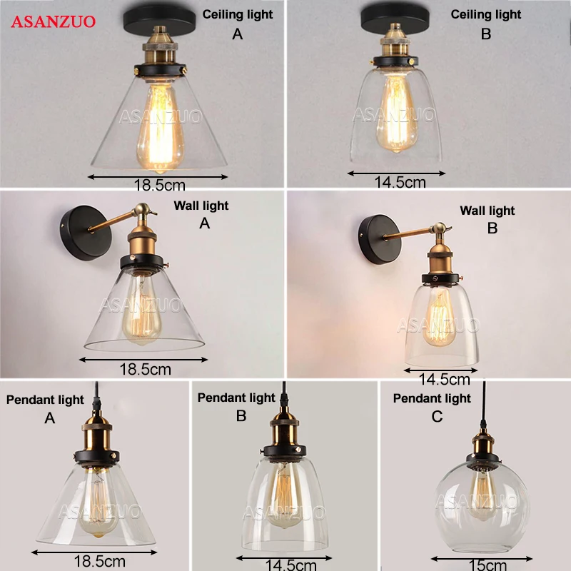 Винтажные подвесные светильники Стеклянные Настенные светильники Лофт промышленный подвесной светильник Lamparas De Techo Colgante современный блеск Подвесная лампа