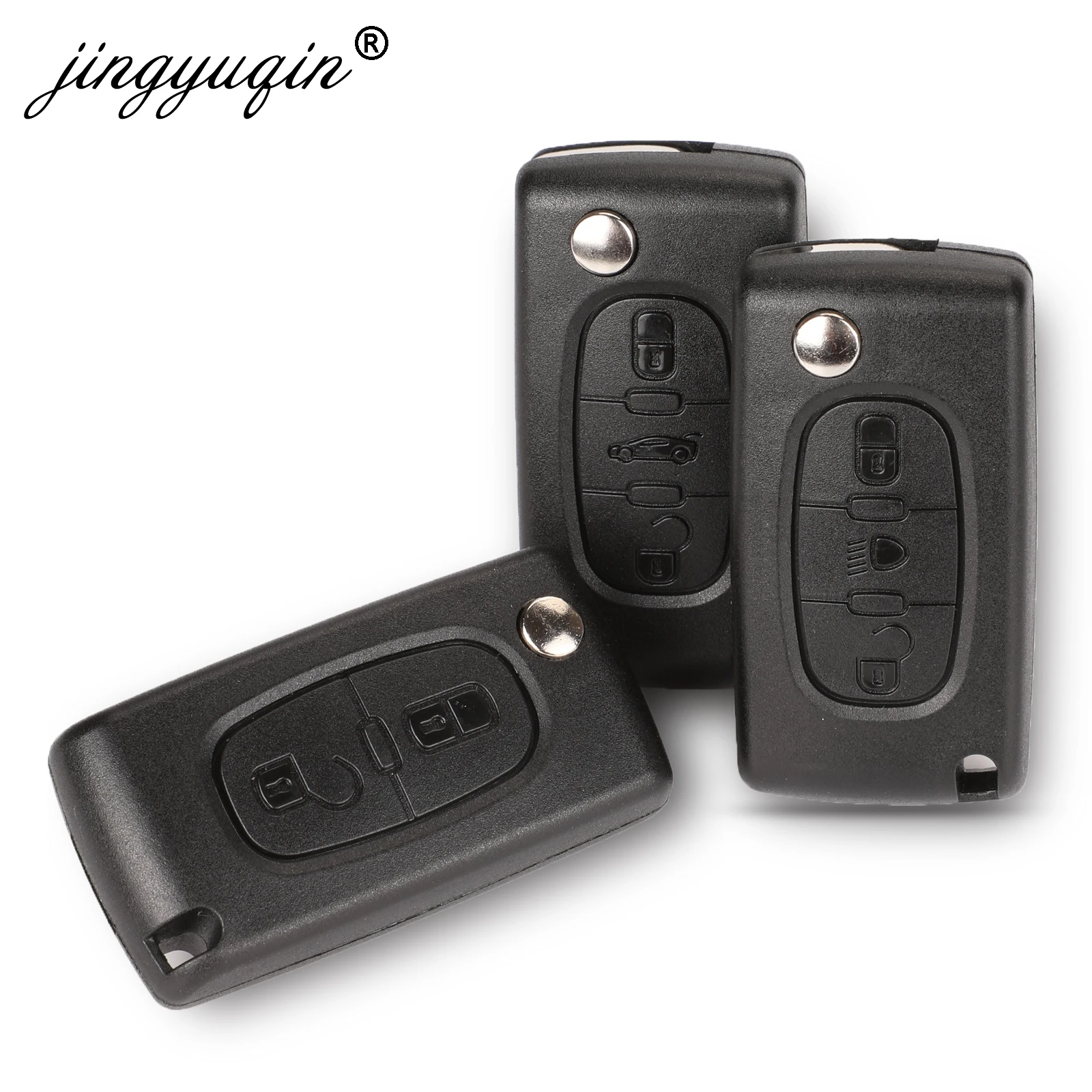 Jingyuqin HCA/Hu83 2 Buttons Remote Folding Car Key Case For