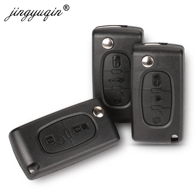 Jingyuqin 2/3 Button Flip Fob Car key Case Shell for Peugeot 207 307 308 407 607 807 Partner Citroen C2 C3 C4 C5 C6 Xsara