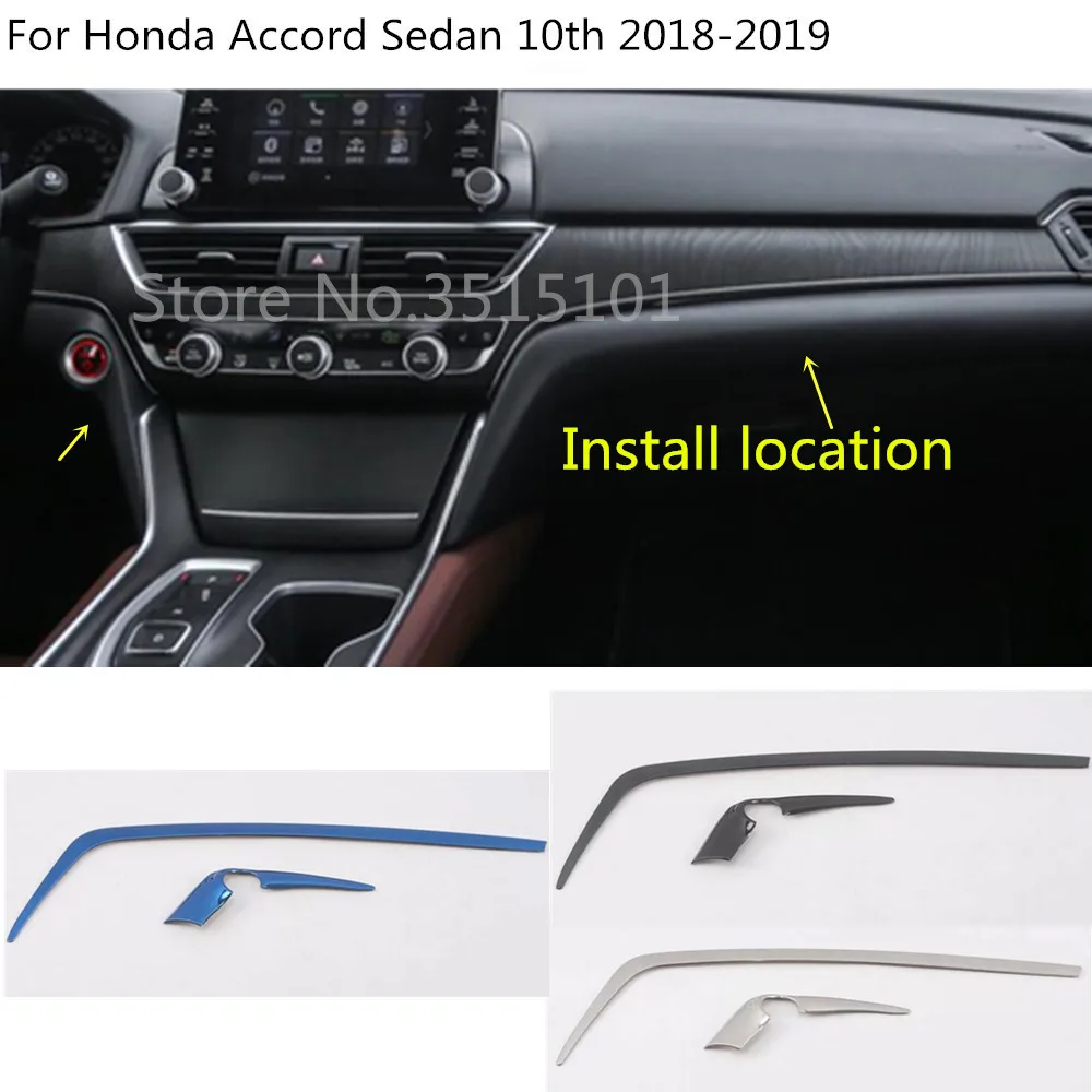 

car glove box cover detector trim middle console control dashboard GPS panel stick 2pcs For Honda Accord sedan 10th 2018 2019