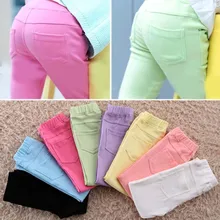 New autumn baby Clothing Hot Girls Jeans Candy Color Skinny Children Pants Baby Casual Long Pants