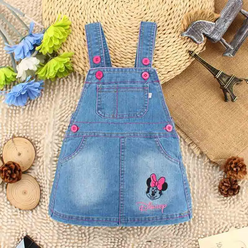 

[Bosudhsou] Jeans Skirt Baby Girl Denim Skirt Cute Cat Girls Denims Suspenders Overalls Children Clothing 1-4 Y cartoon Skirt