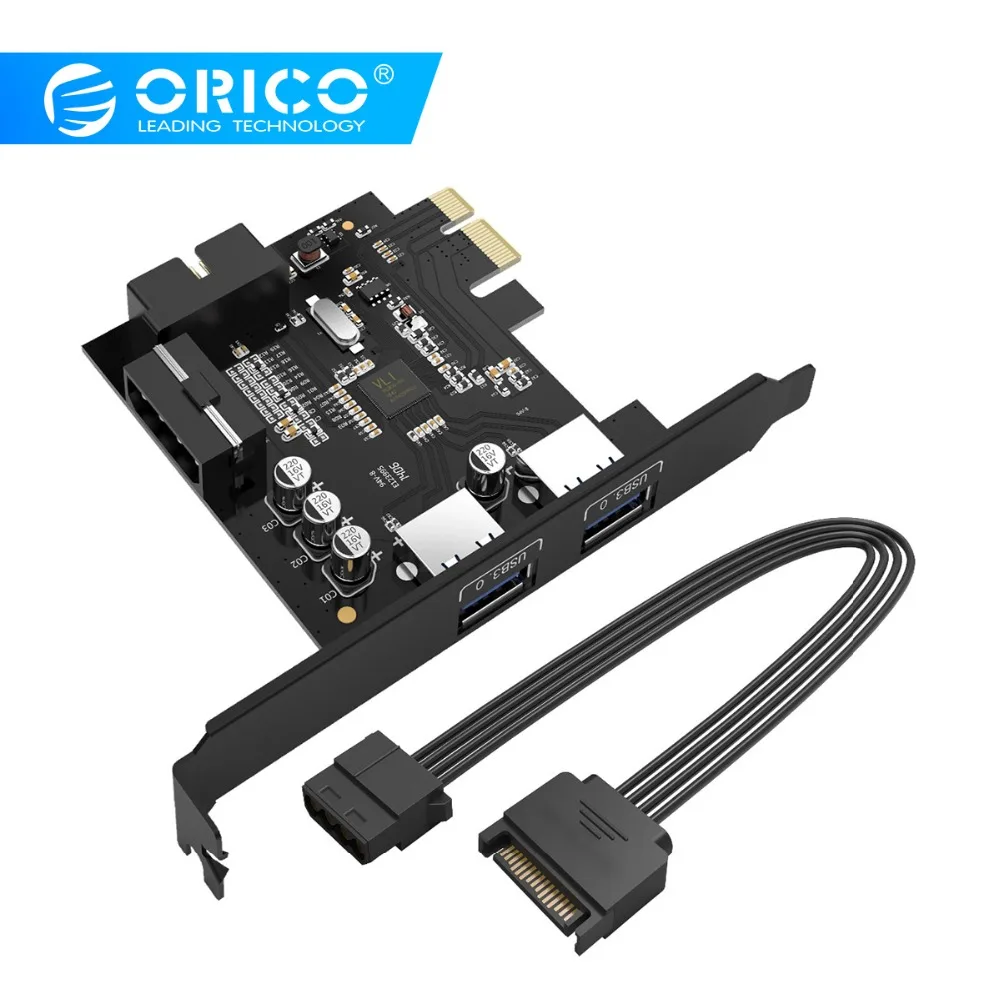 ORICO PVU3-2O2I настольный компьютер 2 Порты и разъёмы с вли чипсет USB3.0 карта с разъемом PCI Express USB3.0 контроллер-концентратор адаптер карты с 15Pin