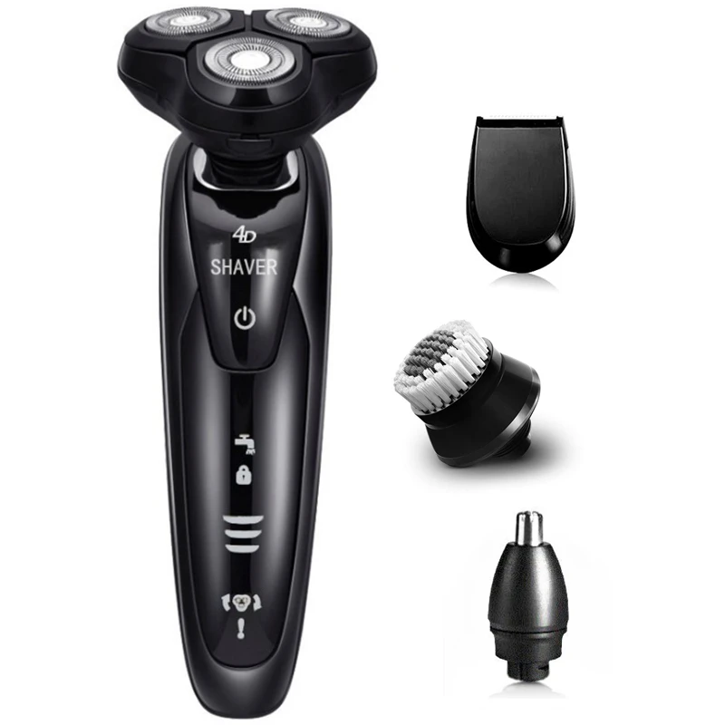 4D роторная мужская электробритва влажная сухая электрическая бритва для мужчин перезаряжаемый станок для бритья бороды для лица Бритва для дома и путешествий