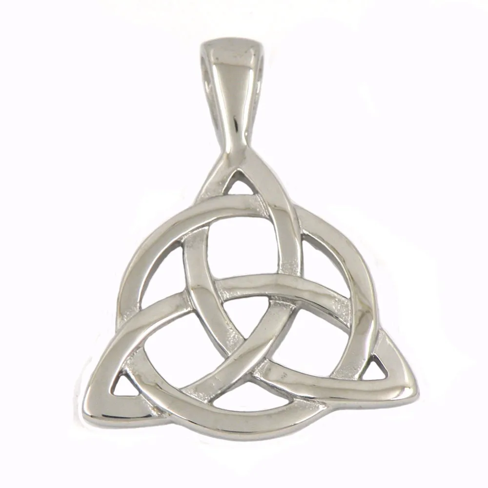 FANSSTEEL Stainless steel jewelry Irish Triangle Celtic Knot Triquetra Circle of Life pendant