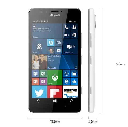 Разблокированный Lumia 950 Nokia microsoft 3 ГБ ОЗУ 32 Гб ПЗУ Windows 10 мобильный телефон 4G LTE GSM 5,2 ''wifi gps Hexa Core