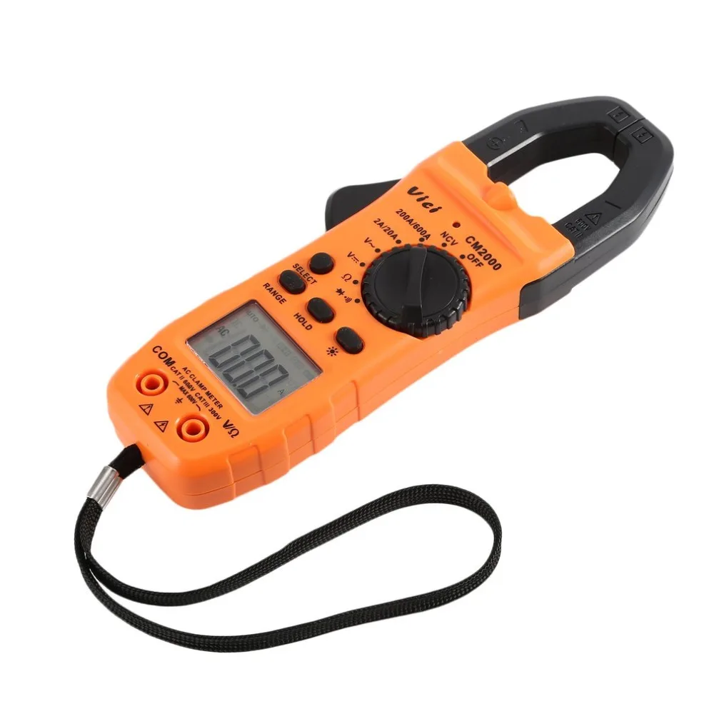 

Vici CM-2000 Handheld Digital Clamp Meter Multimeter AC/DC Volt Current Voltage Ohm NCV Tester Resistance Ammeter Multitester