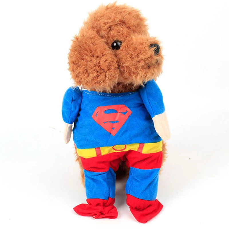 Venxuis мультяшный любимец собака Супермен Одежда Костюм играть два фута Ткань забавная одежда