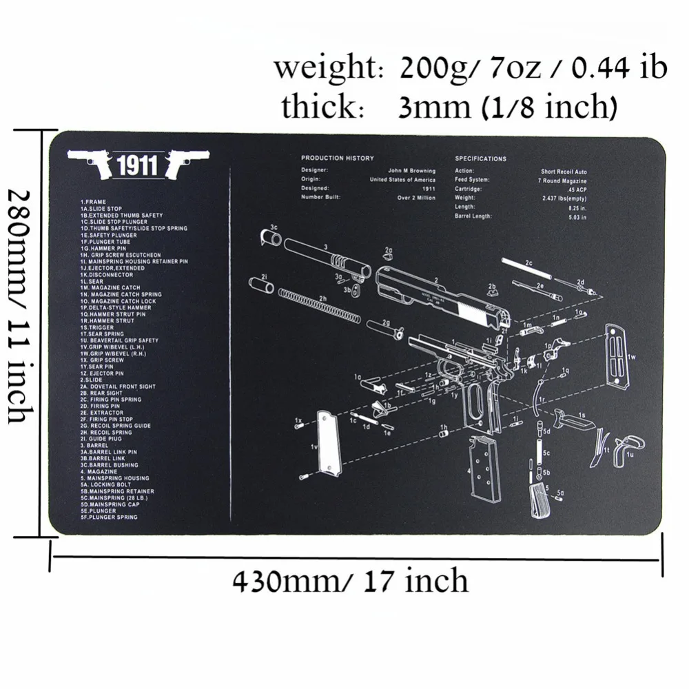 Большой чистящий коврик для ружья AR15 AK47 Glock 1911 SIG винтовка пистолет оружейный оружейник разборка ремонт набор инструментов для сборки скамьи колодки