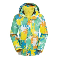 Winter Children Ski Suit Girl Outdoor Snowboard Jacket Boy Hooded Waterproof Kids Skiing Coat Softshell Warm Windproof