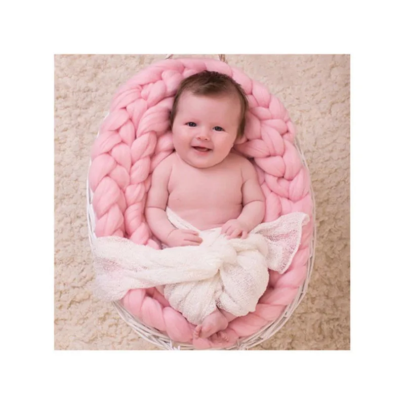 

Crochet Baby Blankets Newborn Best Christmas Gifts for Kids Super Round Twist Braids Blanket Accessories Photography Props