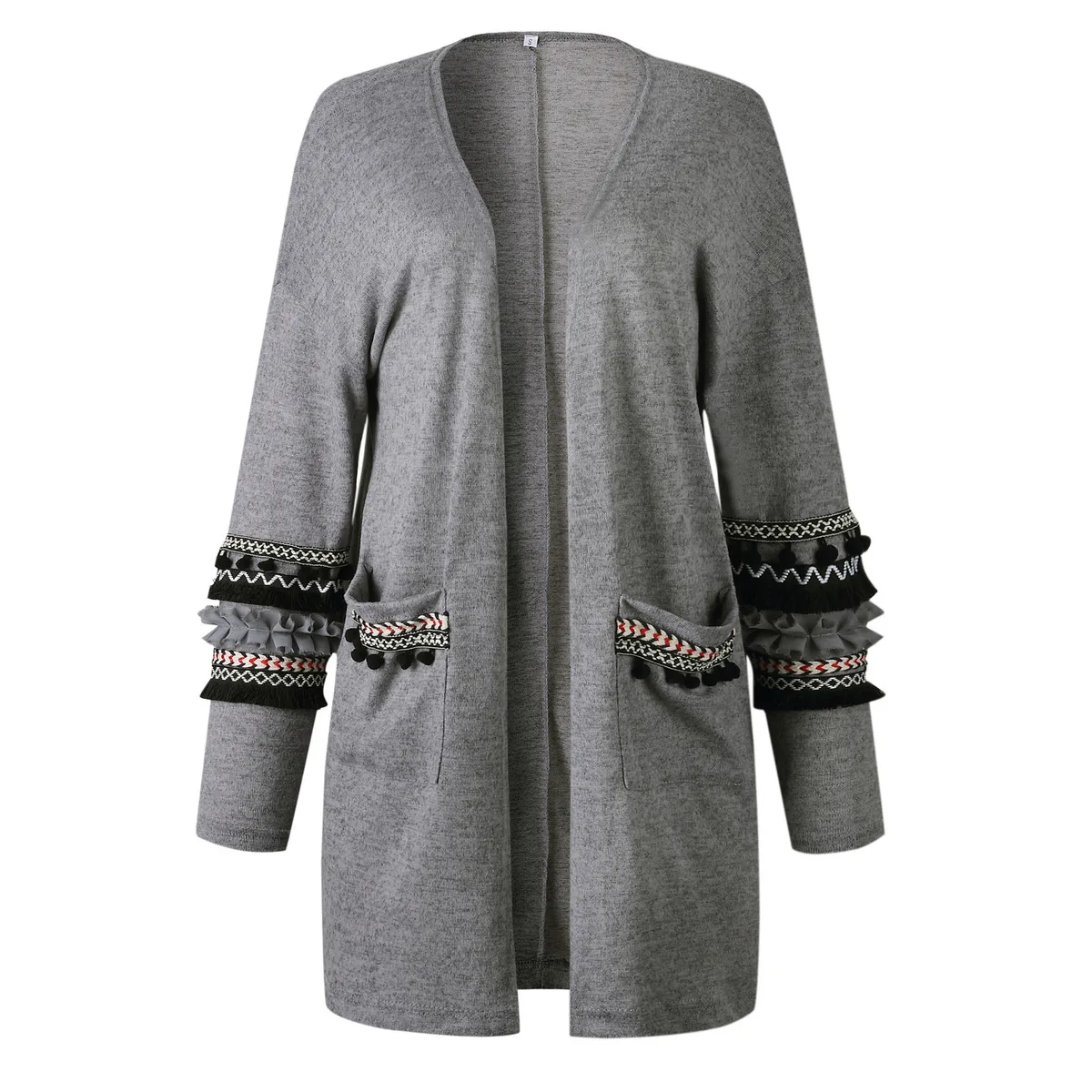 VITIANA Женский Повседневный Свободный кардиган, женская одежда осень-зима, свитер с открытой строчкой, женская элегантная верхняя одежда, вязаное пальто