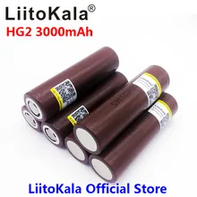 Liitokala для LG Hg2 18650 18650 3000 мАч электронная сигарета Перезаряжаемые батареи питания высокий разряд, 30A большой ток