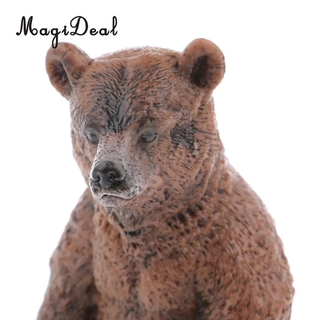 1Pc Realistic Standing Brown Bear Wild Zoo Animal Model Action Figure Kids Children Toddlers Toy Gift  Home Desk Decoration