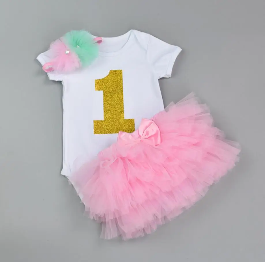 Newborn Baby Girls Princess Crown Print Rompers+Pants+Headband 3pcs