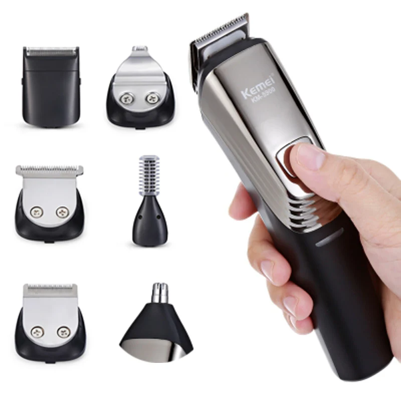

New Washable Kemei 6in1 Rechargeable Hair Trimmer Titanium Hair Clipper Electric Shaver Beard Trimmer clipper trimer hair cut