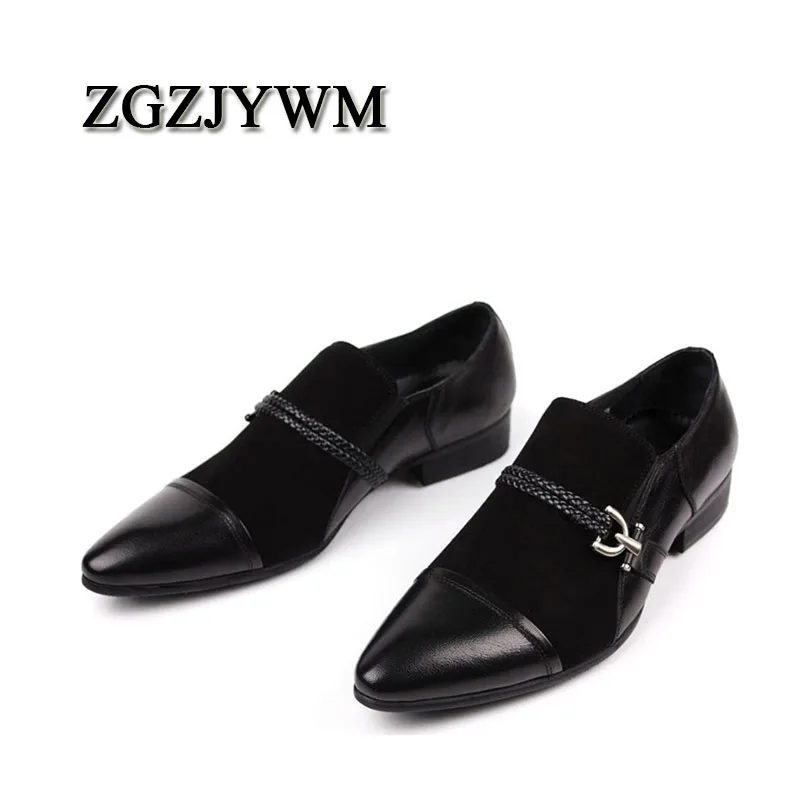 Nubuck Mode Nouvelle Casual Classique Gentleman Motif Homme Noir En Pointu Bout Confortable Véritable Black Chaussures on Cuir Plat Slip Zgzjywm dFP4xq5wd